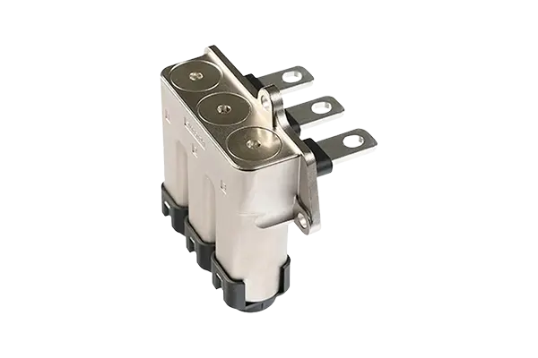 CONECTOR DE METAL DE ORIFICIO PASANTE DE CODO DE TRES N&Uacute;CLEOS